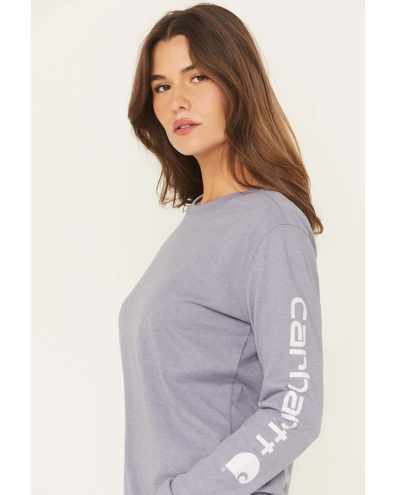 Carhartt Women's Loose Fit Heavyweight Long Sleeve Logo Graphic Work T-Shirt