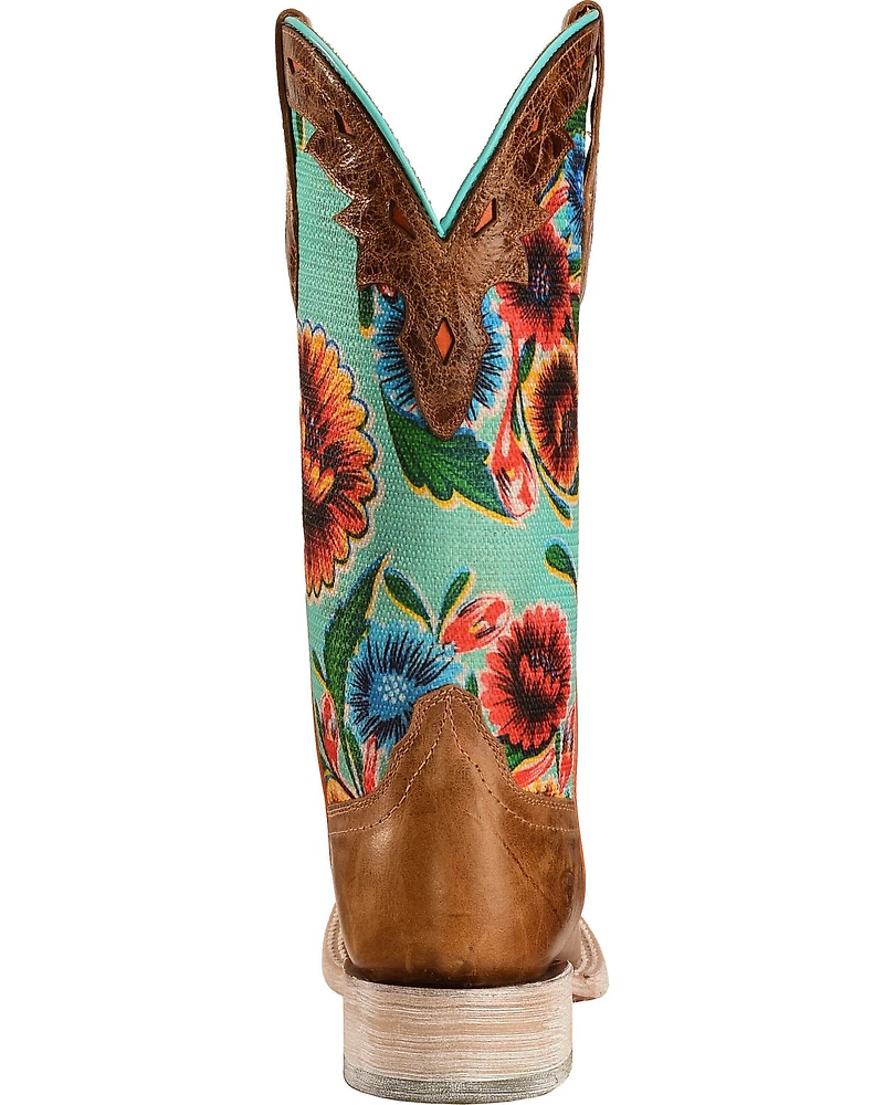 Ariat Women's Floral Textile Circuit Champion Western Boots - Broad Square Toe
