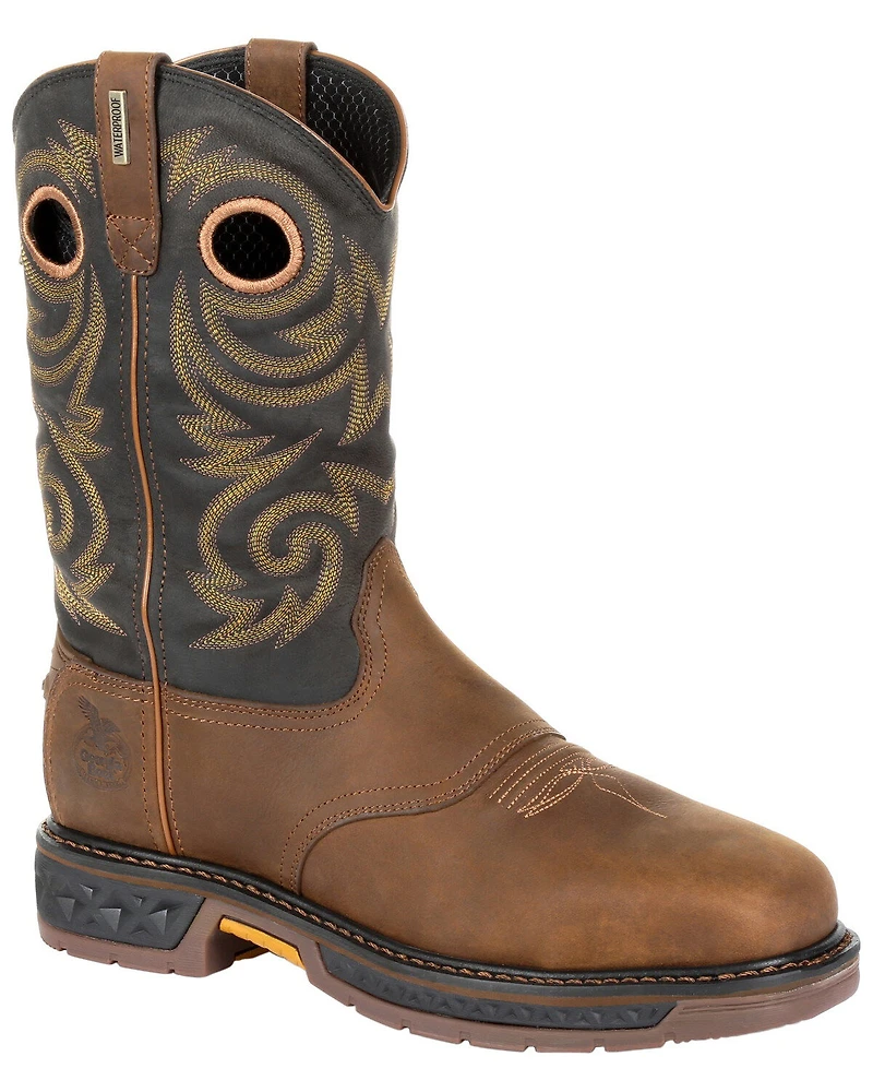 Georgia Boot Men's Carbo-Tec LT Waterproof Western Work Boots - Steel Toe