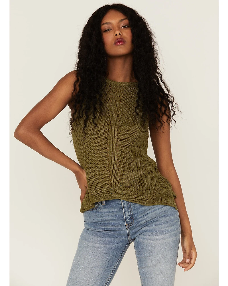 Panhandle Women's Halter Sweater Knit Tank