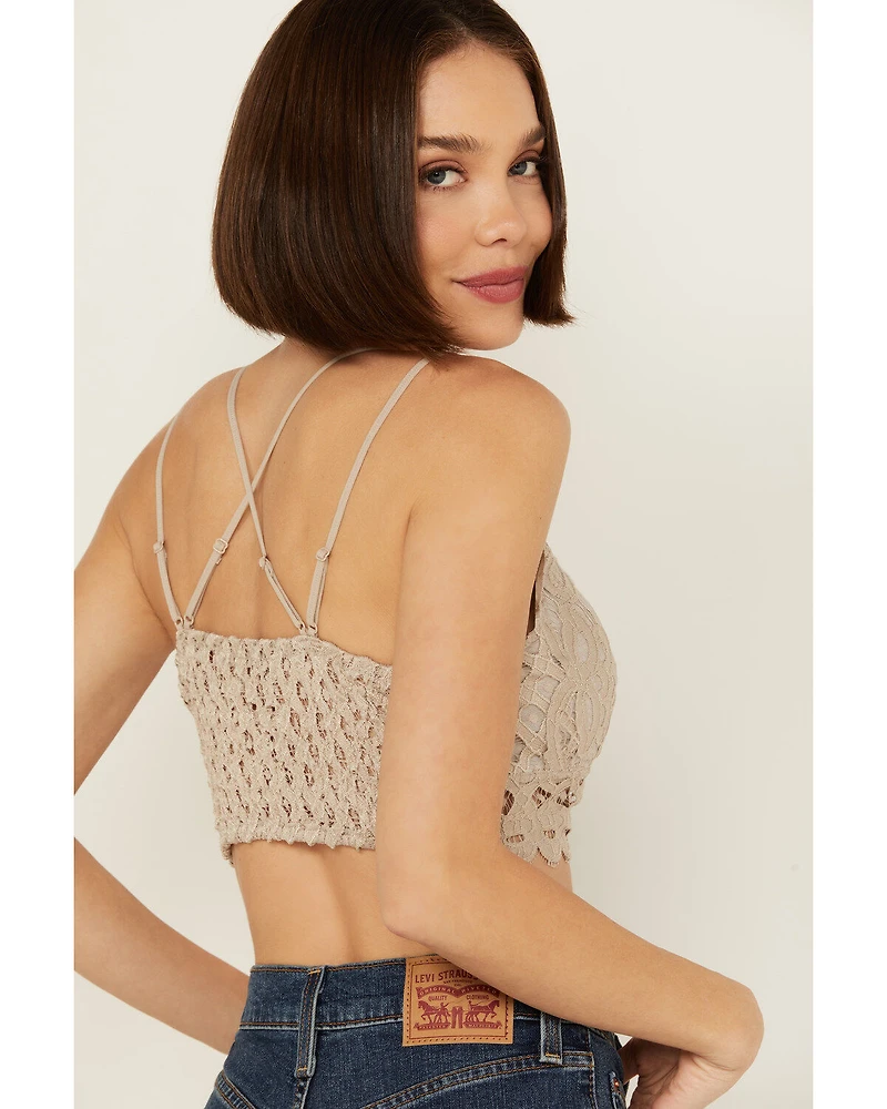 Wishlist Women's Strappy Lace Applique Scallop Bralette