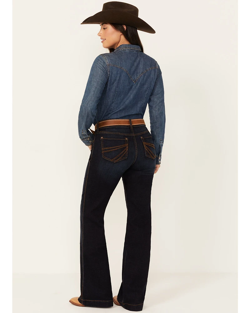 Shyanne Women's Tess Mid Rise Trouser Performance Stretch Denim Jeans