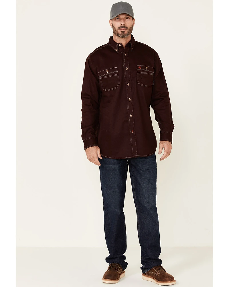 Ariat Men's FR Solid Long Sleeve Button Down Work Shirt