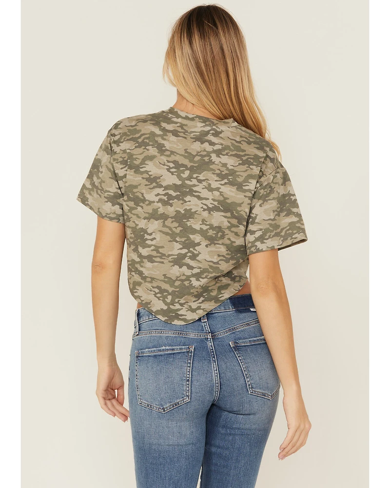Youth Revolt Women's Camo Print Seamed Tee