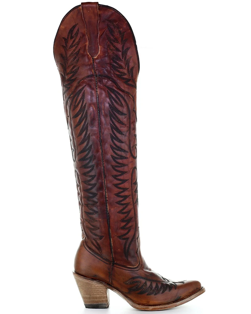 Corral Women's Leather Tall Western Boots - Round Toe