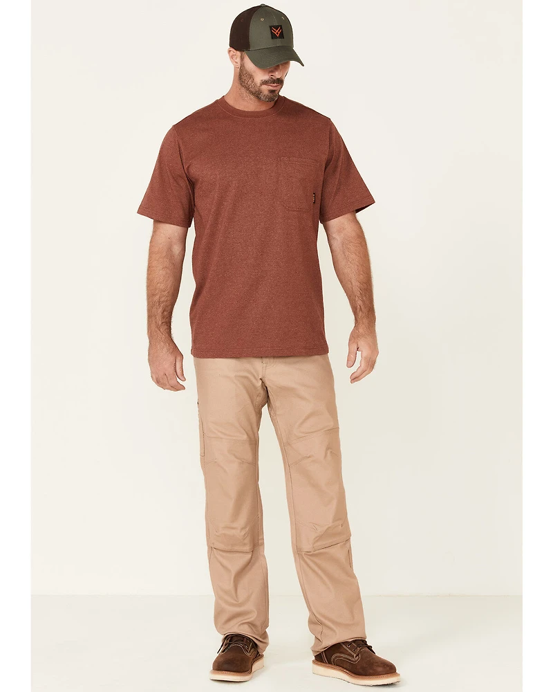 Hawx Men's Solid Red Forge Short Sleeve Work Pocket T-Shirt