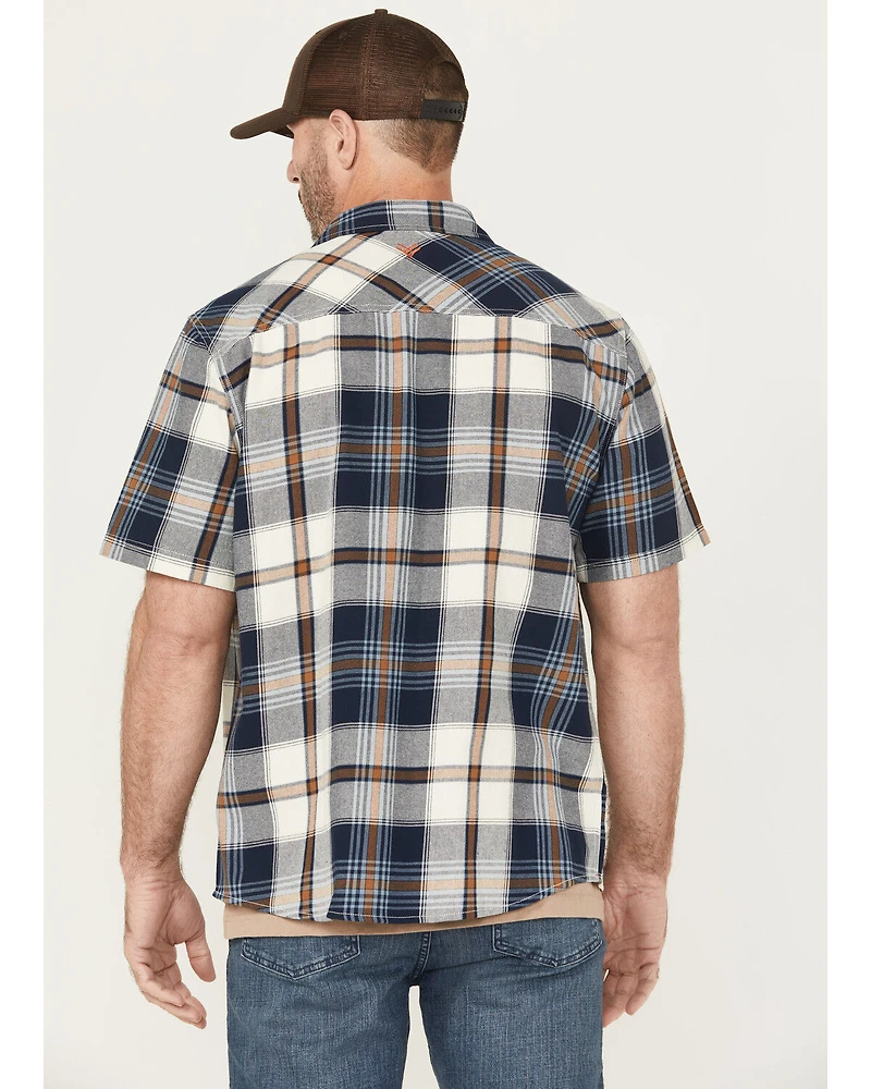 Hawx Men's Hedgerow Plaid Print Short Sleeve Snap Work Shirt
