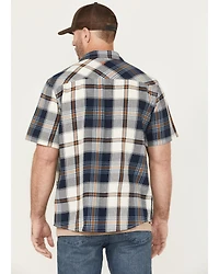 Hawx Men's Hedgerow Plaid Print Short Sleeve Snap Work Shirt