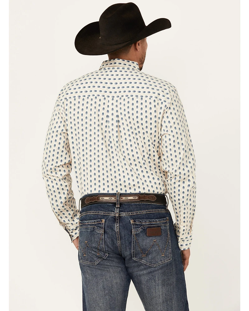 Cody James Men's Gunsmoke Striped Print Long Sleeve Button-Down Stretch Western Shirt