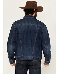 Wrangler Men's Medium Wash Flannel Lined Denim Jacket