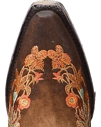 Corral Women's Floral Embroidered Lamb Western Boots - Snip Toe