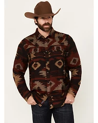 Moonshine Spirit Men's Spot Light Southwestern Print Long Sleeve Snap Western Shirt