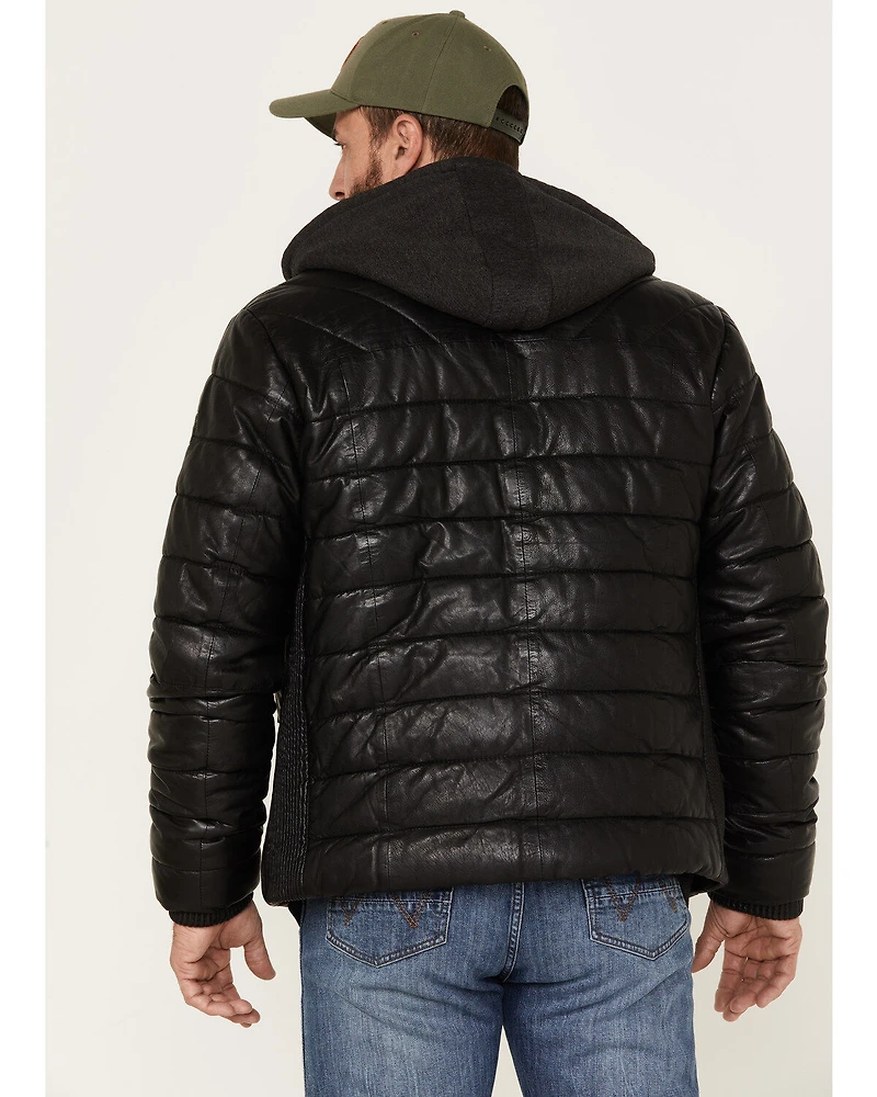 Mauritius Men's Leather Puffer Jacket