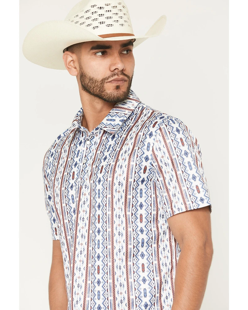 Panhandle Slim Men's Southwestern Short Sleeve Snap Polo Shirt