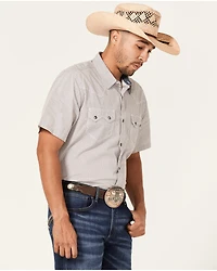 Moonshine Spirit Men's Static Geo Print Short Sleeve Snap Western Shirt