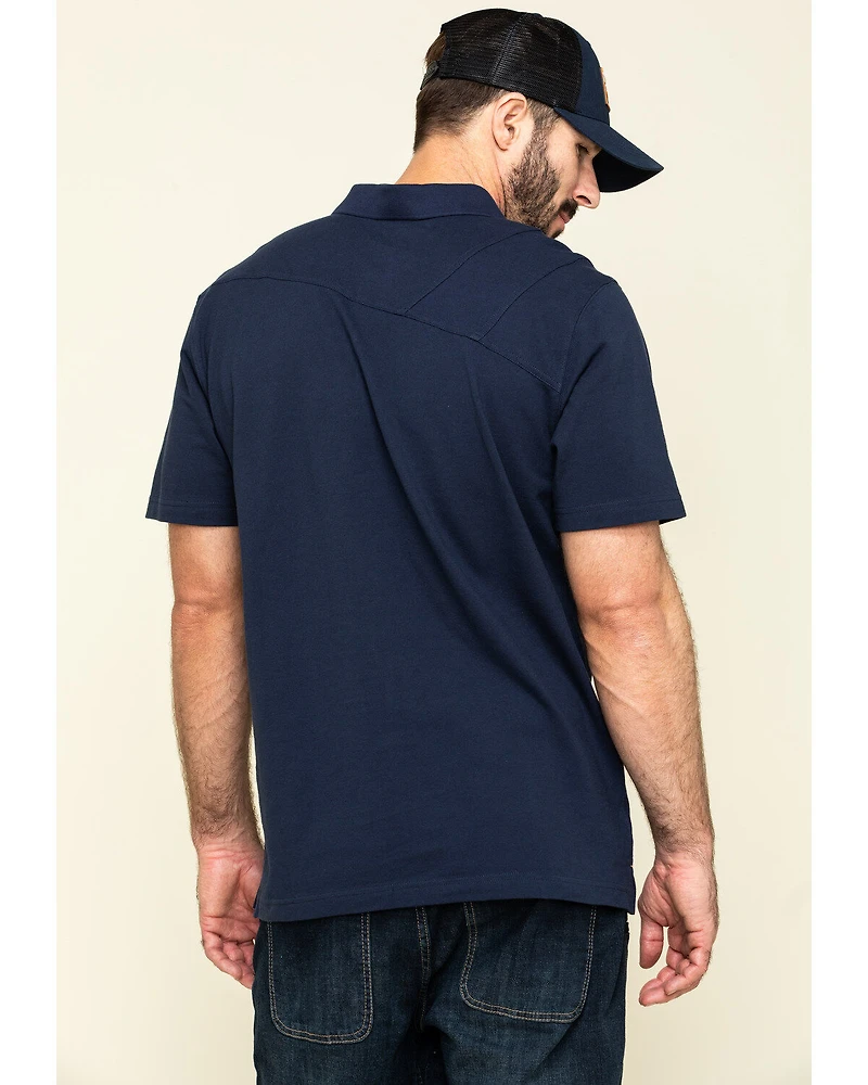 Hawx Men's Navy Miller Pique Short Sleeve Work Polo Shirt
