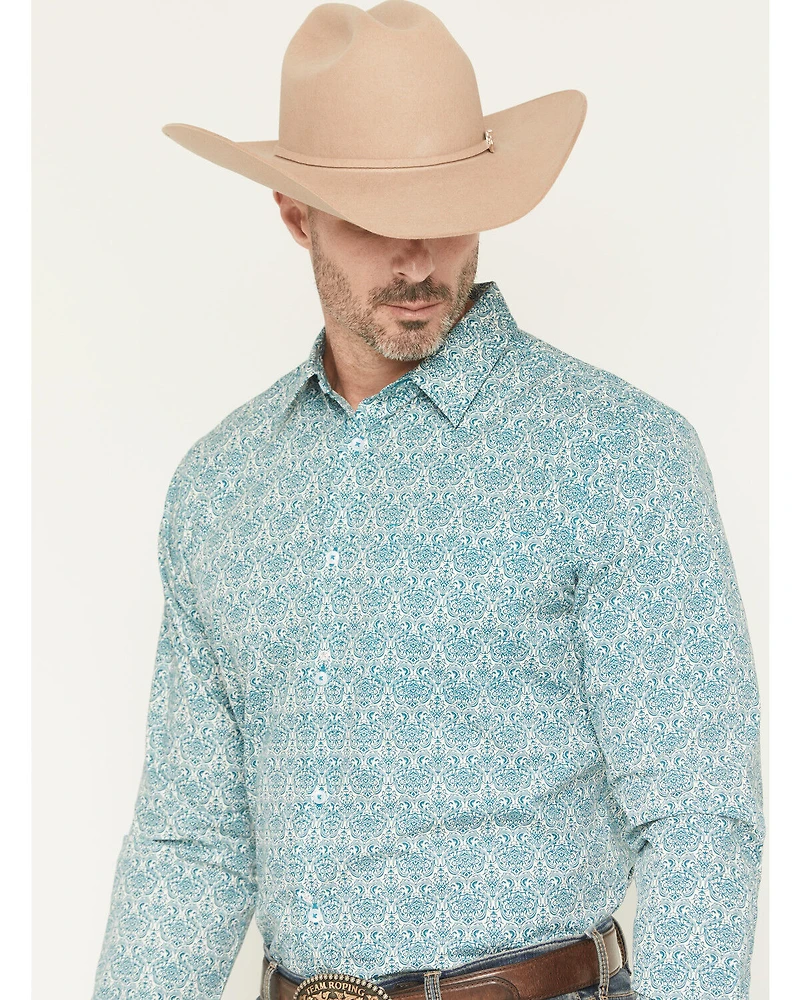 Gibson Trading Co Men's Lava Lamps Medallion Print Long Sleeve Button-Down Stretch Western Shirt