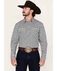 Gibson Trading Co Men's Sprout Geo Print Long Sleeve Snap Stretch Western Shirt