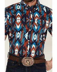 RANK 45® Men's Raflame Southwestern Print Button-Down Stretch Western Shirt