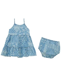 Wrangler Infant Girls' Bandana Print Denim Dress Set - 2 Piece