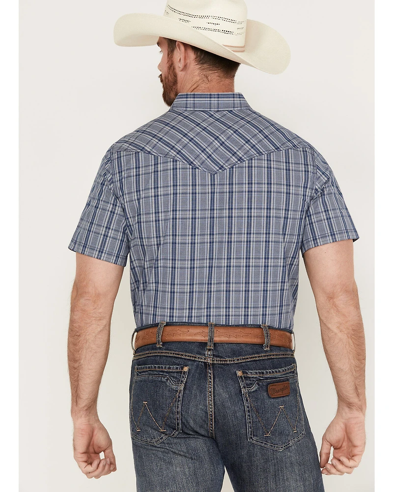 Cody James Men's Plaid Print Short Sleeve Western Snap Shirt