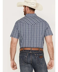 Cody James Men's Plaid Print Short Sleeve Western Snap Shirt
