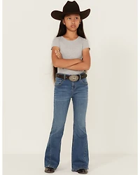 Shyanne Girls' Cimarron Twisted Side Seam Flare Stretch Denim Jeans