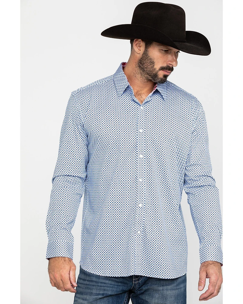 Scully Signature Soft Series Men's X Geo Print Long Sleeve Western Shirt