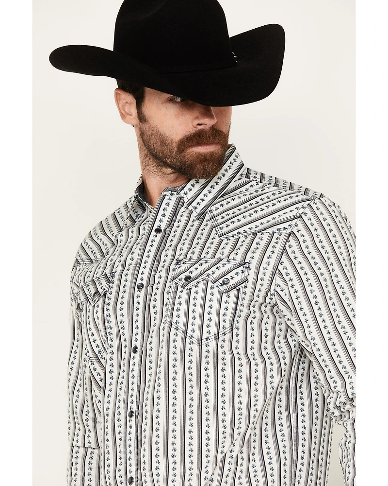 Moonshine Spirit Men's One Last Song Floral Print Long Sleeve Pearl Snap Western Shirt