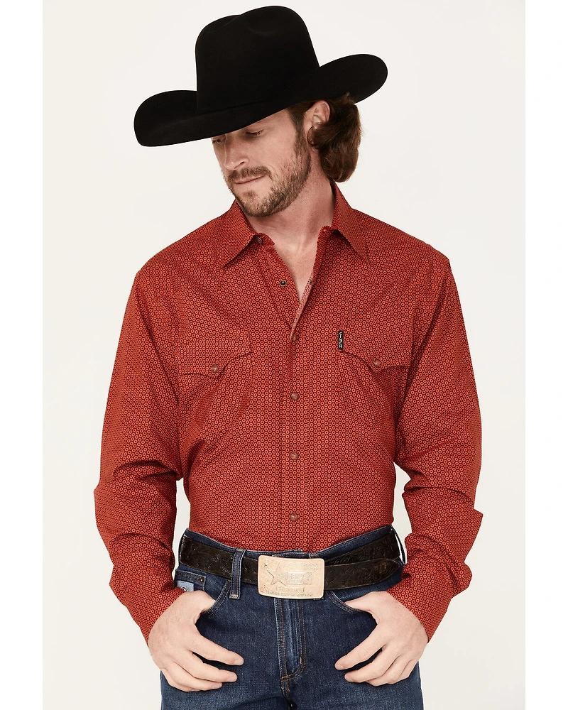 Cinch Men's Modern Fit Small Geo Print Snap Western Shirt