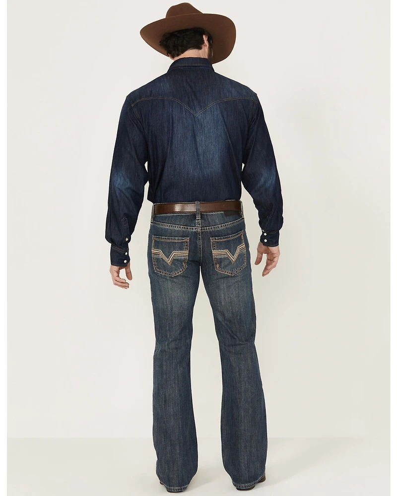 Rock & Roll Denim Men's Double Barrel Medium Wash Relaxed Straight Jeans