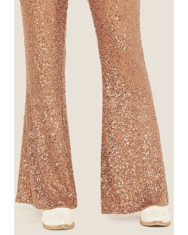Sadie & Sage Women's Inferno Sequin Flare Pants
