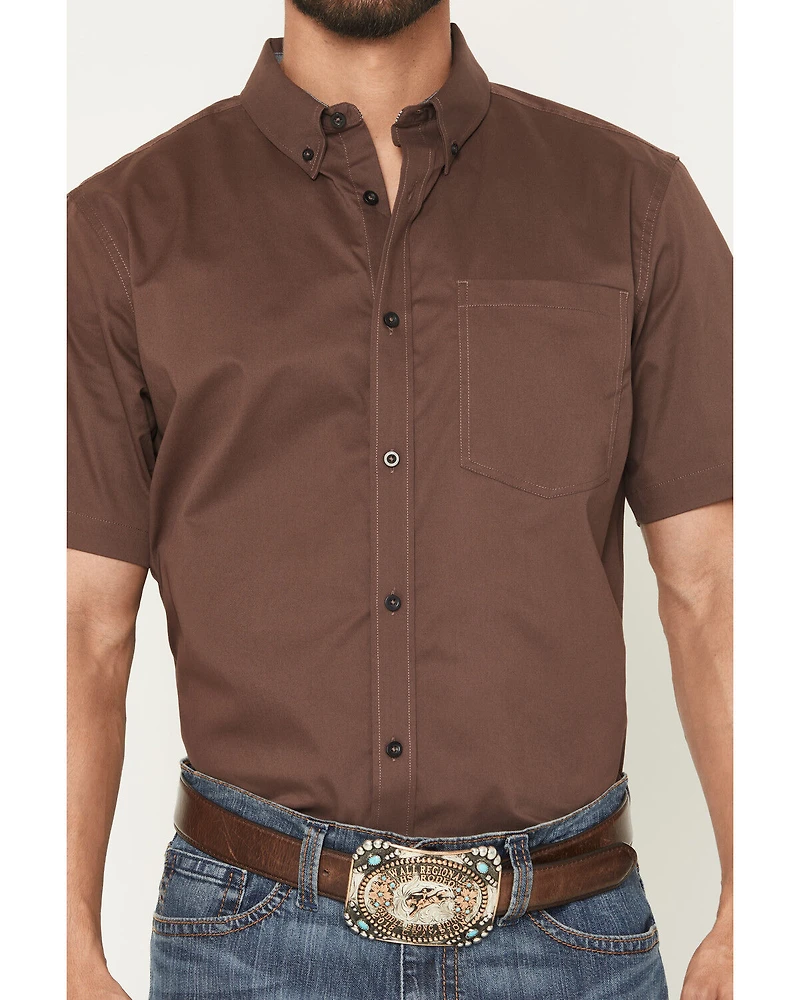 Cody James Men's Basic Twill Short Sleeve Button-Down Stretch Western Shirt