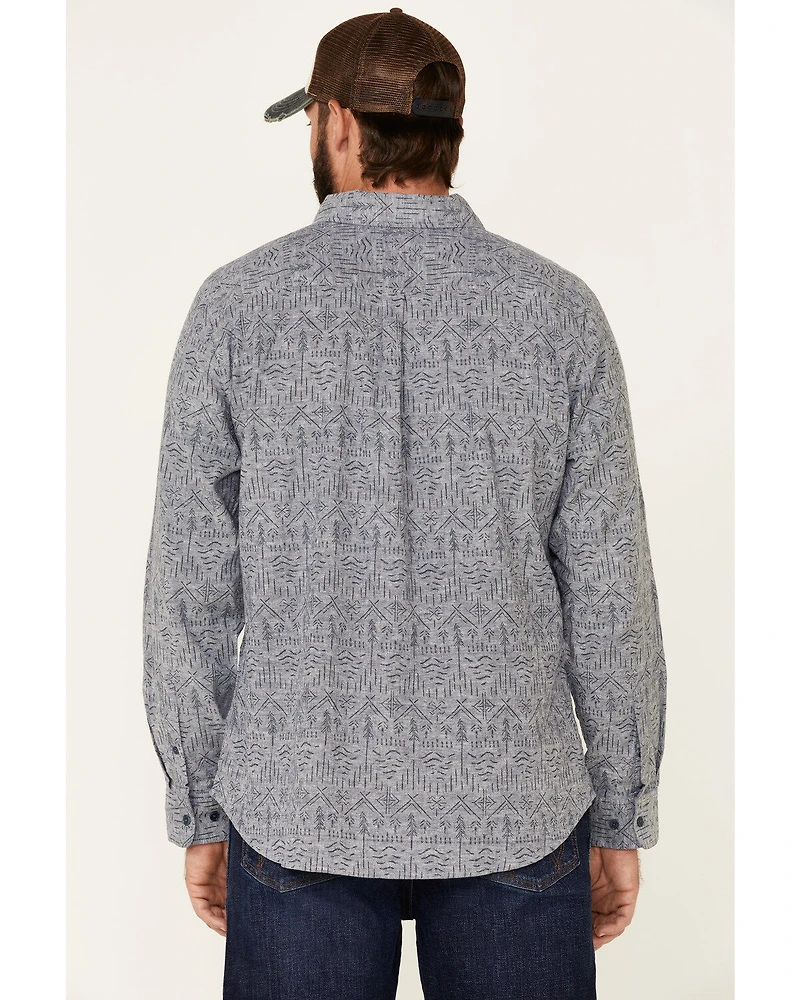 United By Blue Men's Southwestern Soft Hemp Chambray Long Sleeve Western Shirt