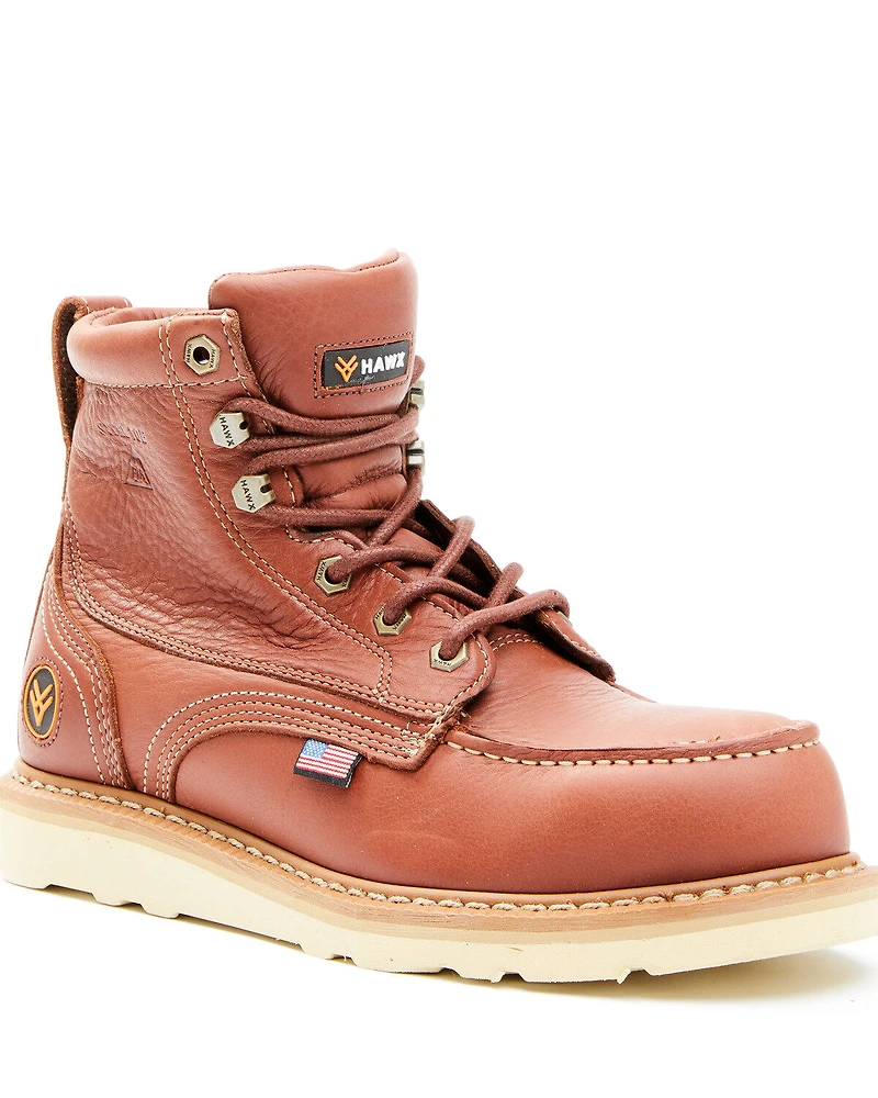 Hawx Men's USA Moc Wedge Value Work Boots - Steel Toe