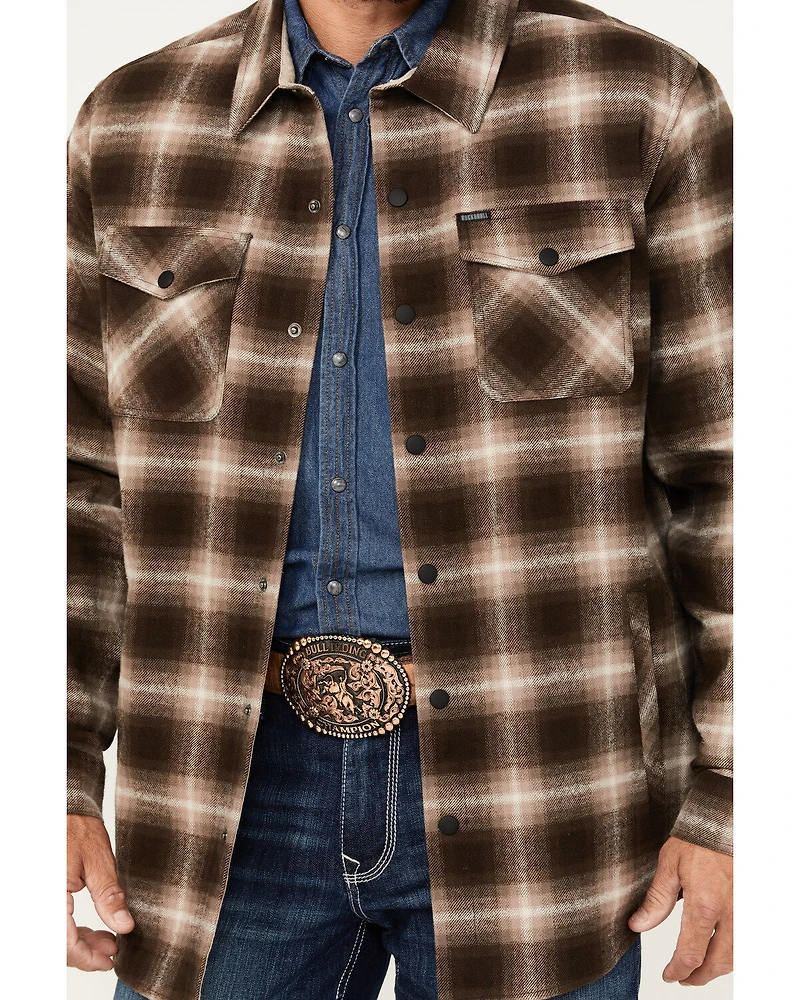Rock & Roll Denim Men's Plaid Print Snap Shacket