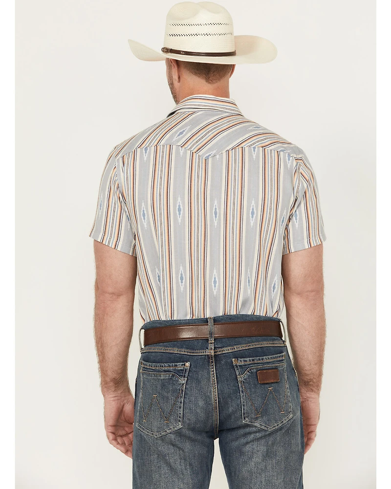 Panhandle Men's Southwestern Striped Short Sleeve Snap Western Shirt