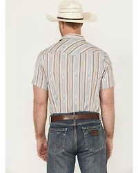 Panhandle Men's Southwestern Striped Short Sleeve Snap Western Shirt