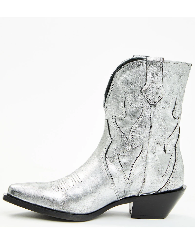 Free People Women's Way Out West Metallic Western Boots - Snip Toe
