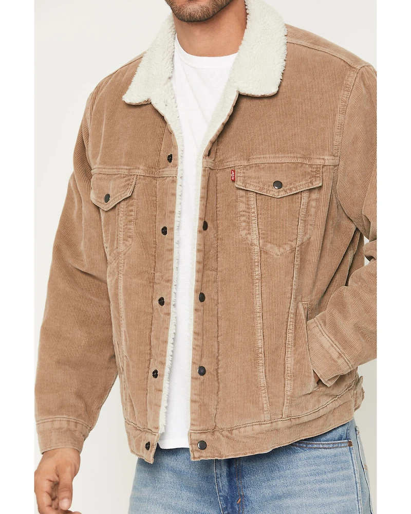 Levi's Men's Corduroy Sherpa Lined Snap Trucker Jacket