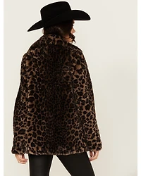 Shyanne Women's Leopard Print Faux Fur Jacket