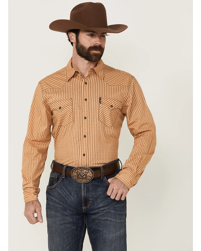Cinch Men's Geo Striped Print Long Sleeve Snap Western Shirt