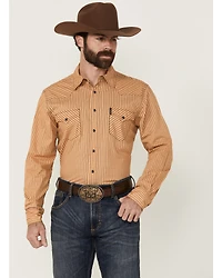 Cinch Men's Geo Striped Print Long Sleeve Snap Western Shirt