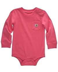 Carhartt Infant Girls' Logo Pocket Long Sleeve Onesie