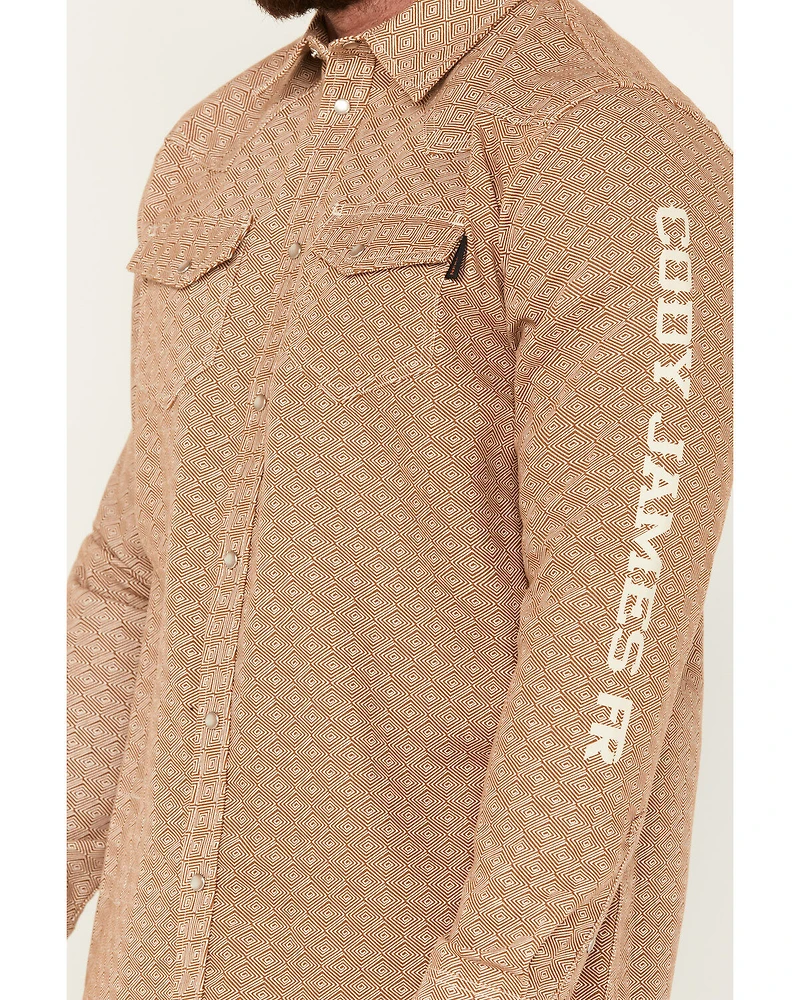 Cody James Men's FR Printed Logo Long Sleeve Midweight Pearl Snap Work Shirt