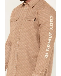 Cody James Men's FR Printed Logo Long Sleeve Midweight Pearl Snap Work Shirt