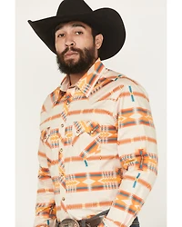 Rock & Roll Denim Men's Southwestern Long Sleeve Snap Stretch Western Shirt