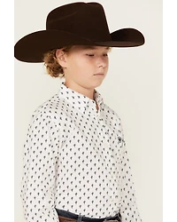Ariat Boys' Parker Cactus Print Long Sleeve Button-Down Western Shirt