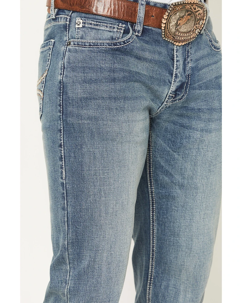 Hooey Men's Medium Wash Slim Straight Stretch Denim Jeans