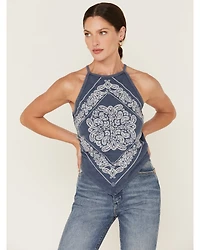 Rock & Roll Denim Women's Bandana Print Tank Top